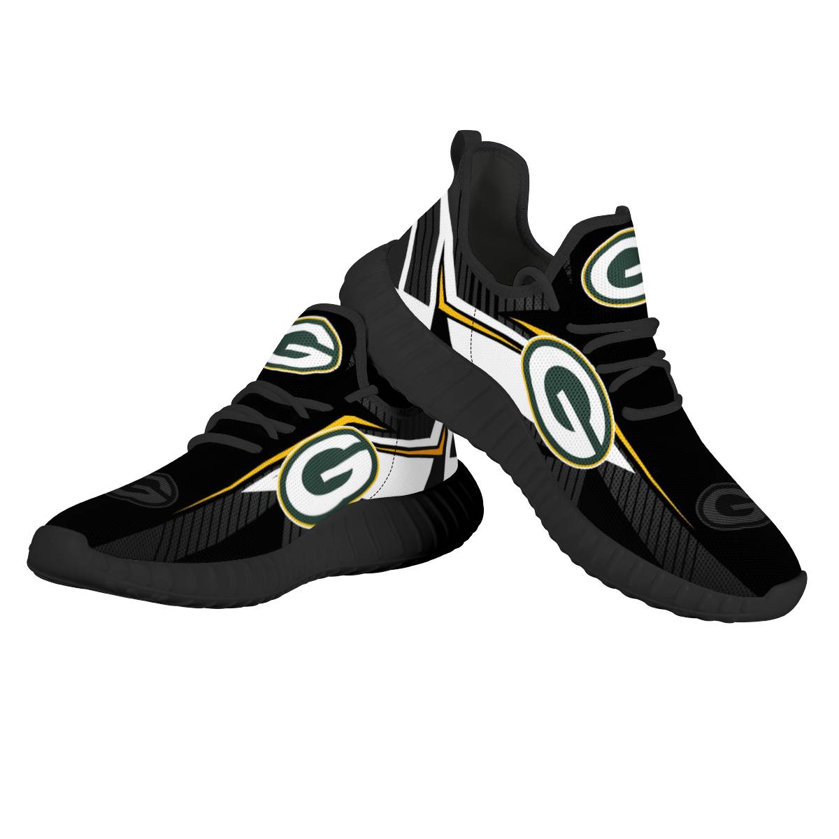 Men's Green Bay Packers Mesh Knit Sneakers/Shoes 013 Men's Green Bay Packers Mesh Knit Sneakers/Shoes 013